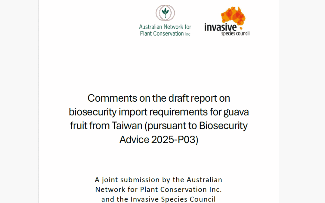 ANPC and ISC joint submission on biosecurity import requirements for guava fruit from Taiwan